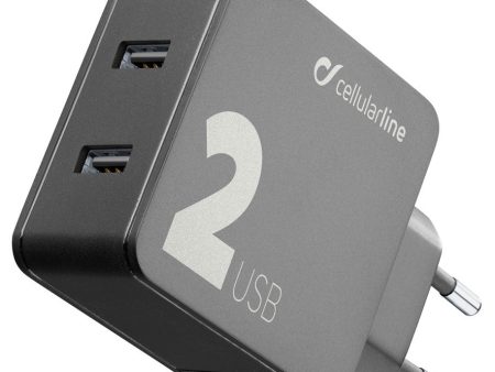 Carregador Telemóvel Cellularline 2xUSB 12W Online now