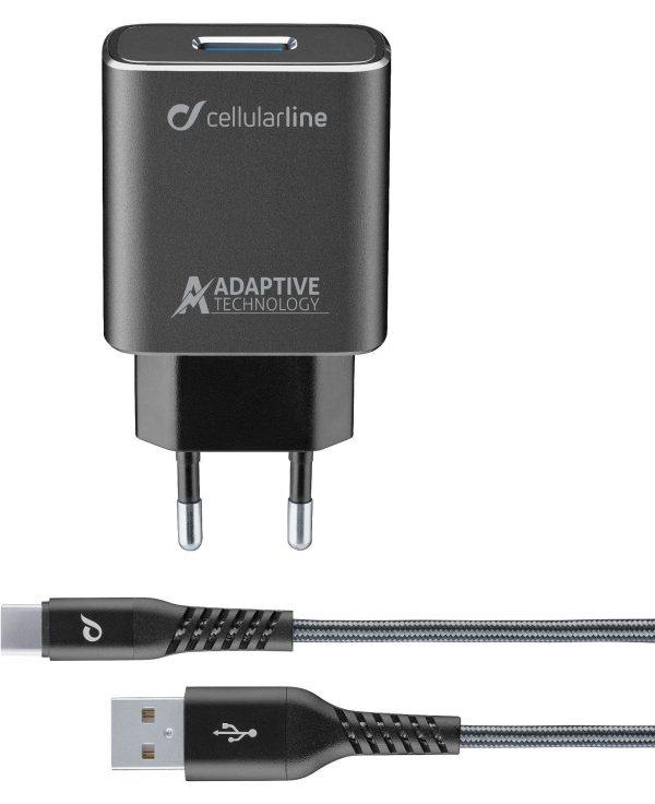 Carregador Cellularline Kit Casa Tetraforce Usb-C 15w Fashion